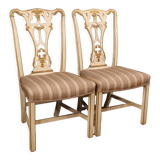 Pair of lacquered and gilded Italian chairs