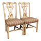 Paire de chaises italiennes laquées et dorées