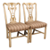 Paire de chaises italiennes laquées et dorées