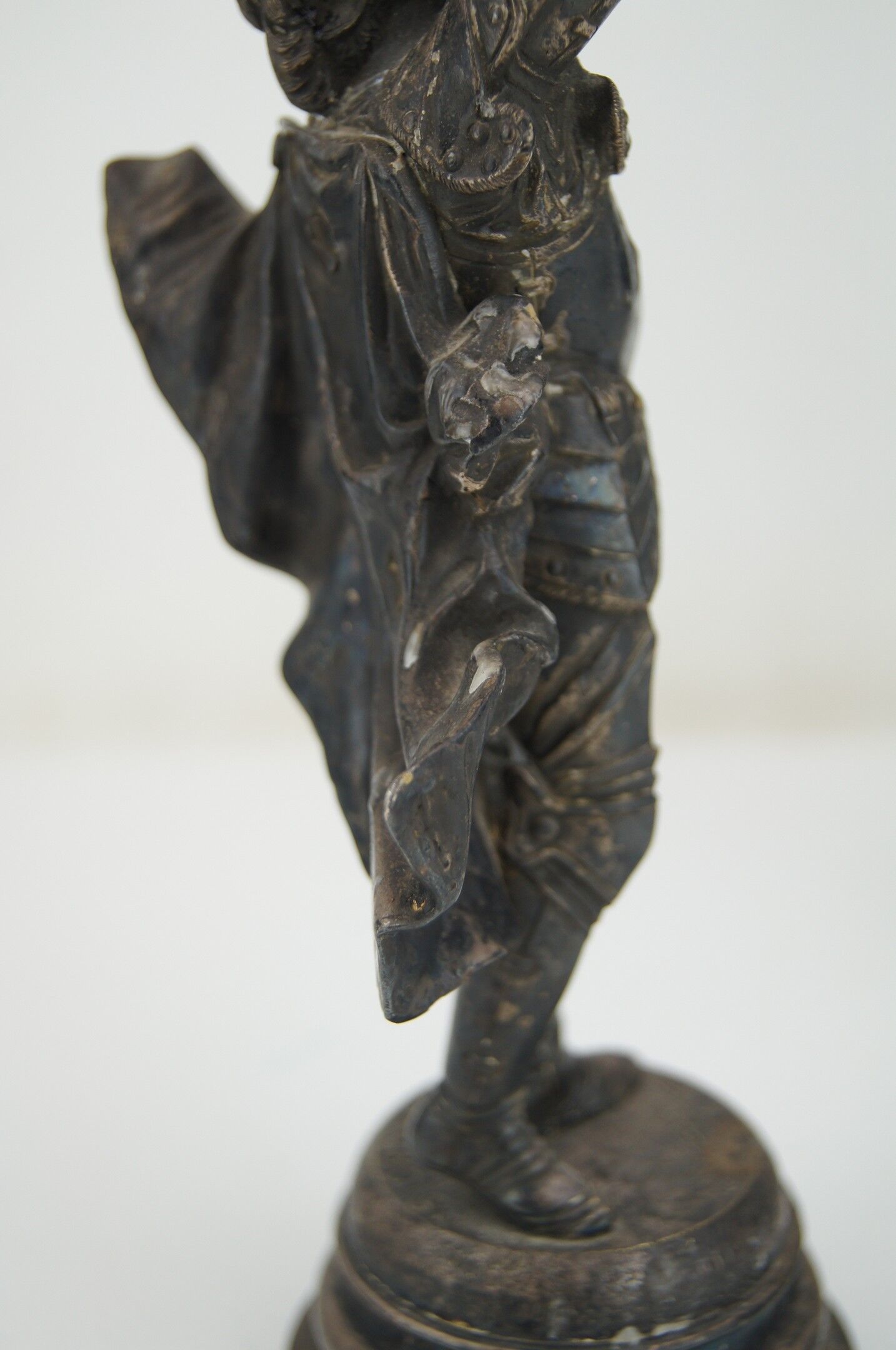 Silver bronze torch pair Paul Dubois