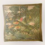 Jacquard forest wall tapestry Douanier Rousseau 1960 France