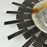 60s 70s Brutalist wall lamp wall light iron & glass by Honsel Leuchten