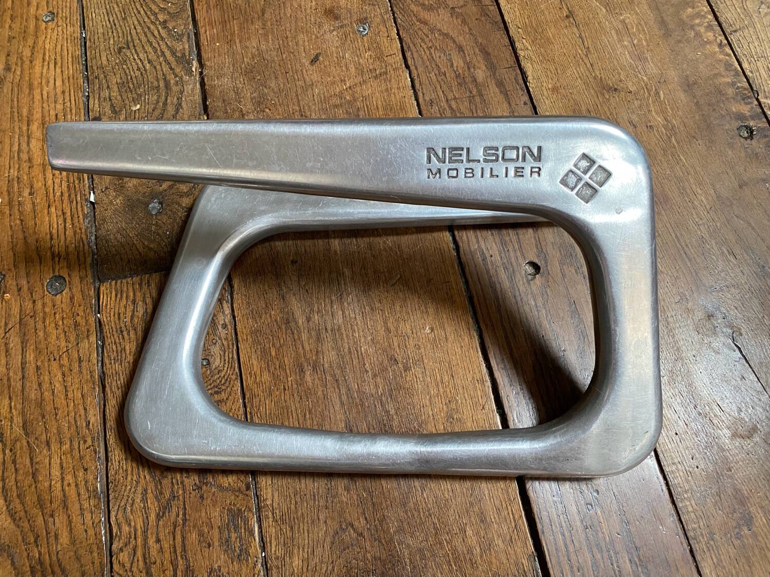 Nelson Mobilier brushed steel designer footrest