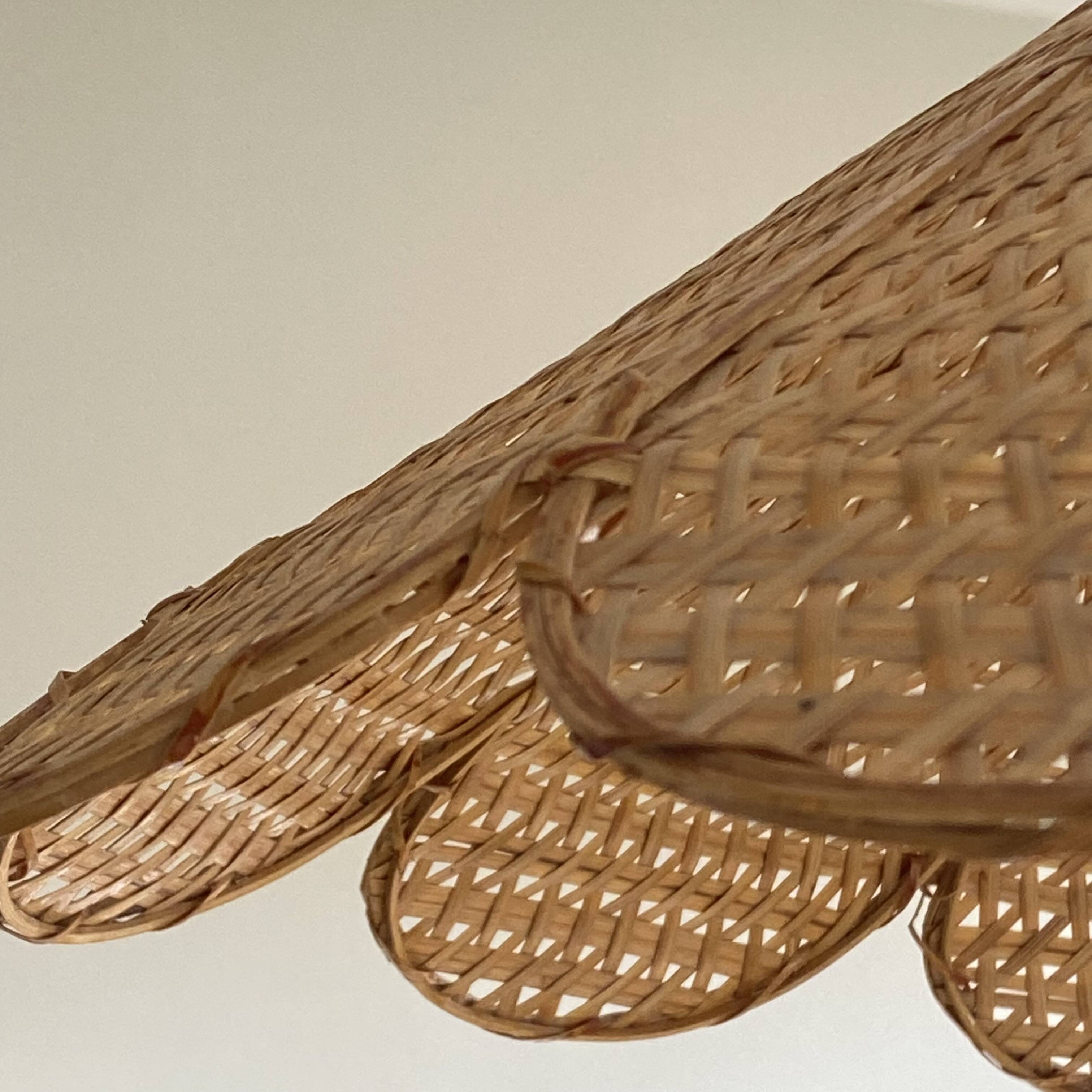 Vintage rattan chandelier pendant light decoration