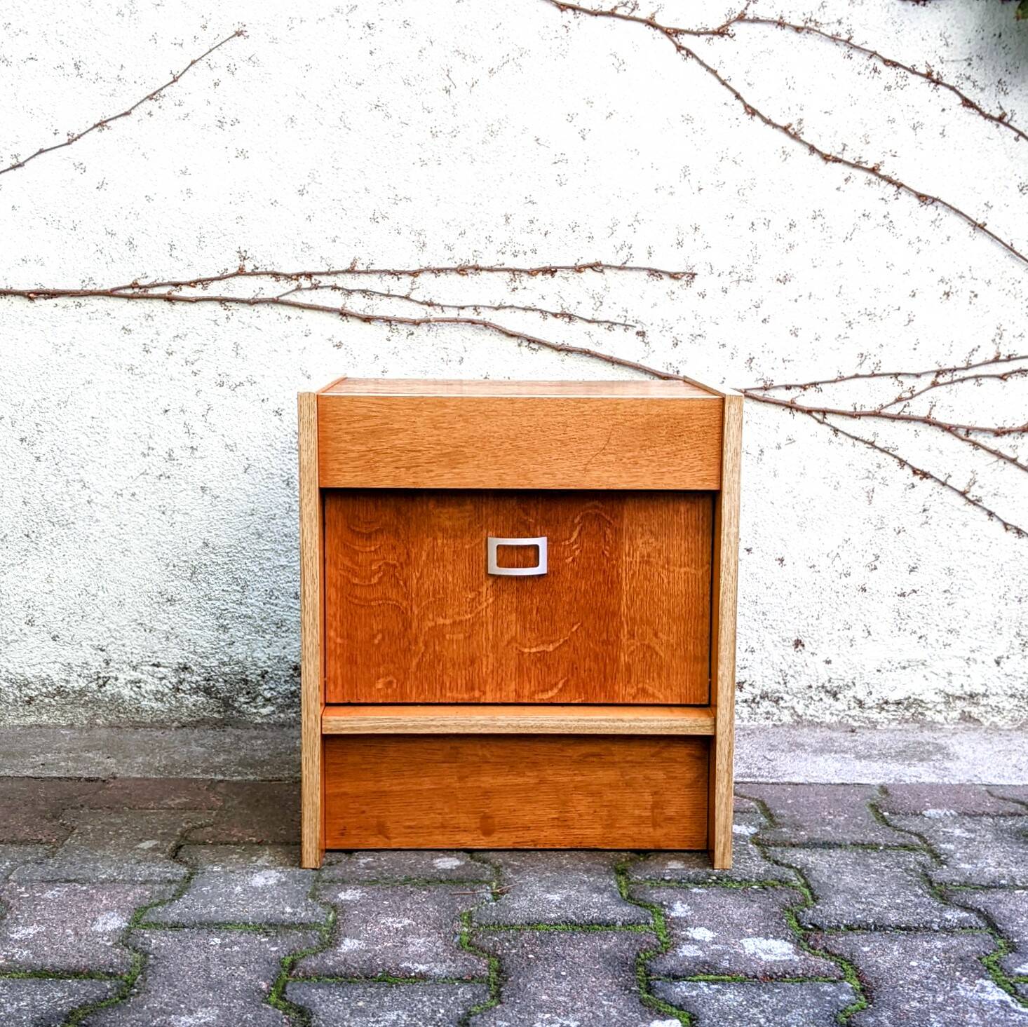 Golden oak bedside table from the 70s