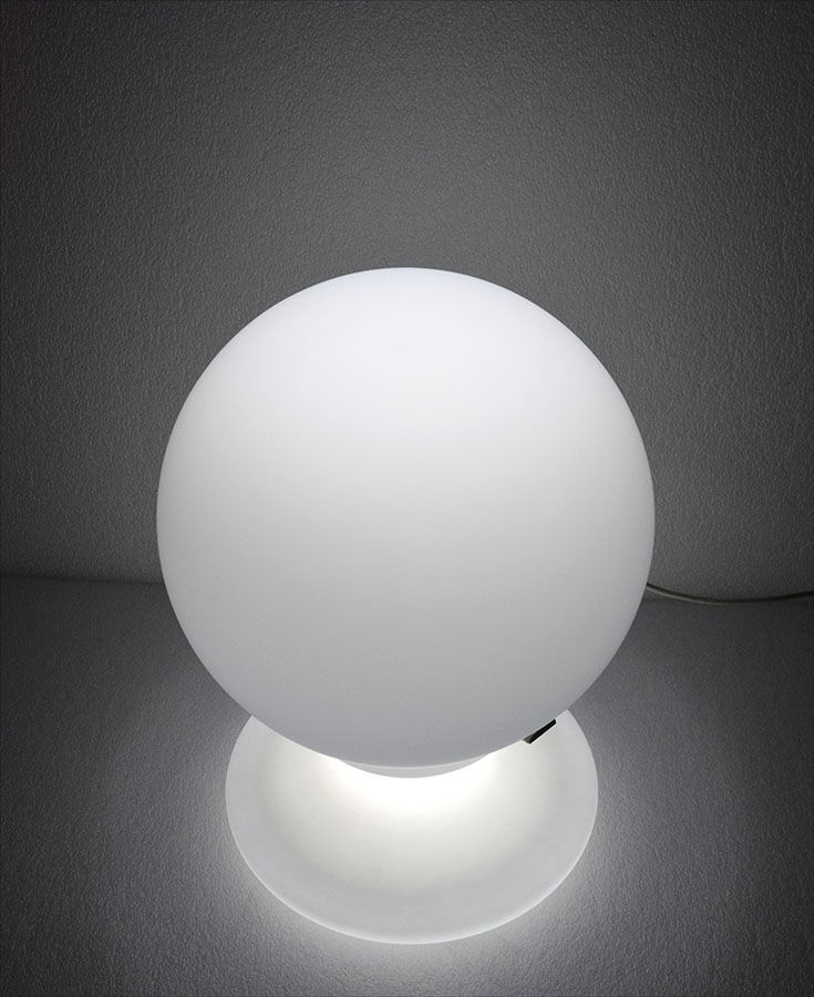 Large Opaline Blown Glass Lamp, 1970s