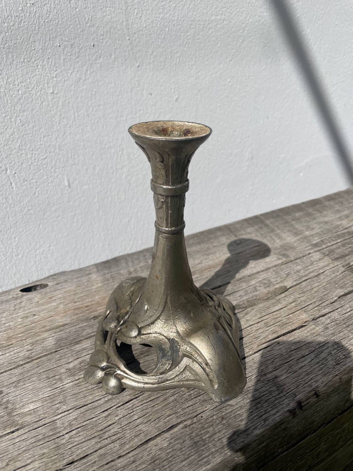 Art Nouveau silver-plated candlestick