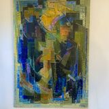 Cubist Composition by Alfred Vachon, Oil on canvas, 1961