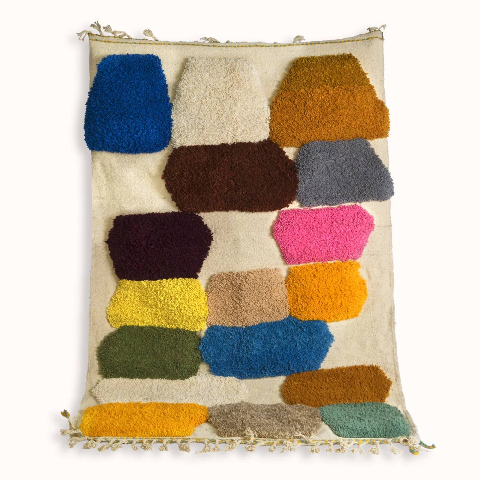 Vintage Moroccan rug with pop colours from the 1970s.