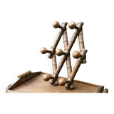 Accordion wall coat rack, bamboo imitation