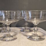 7 crystal champagne coupes from Baccarat - engraved with fillets