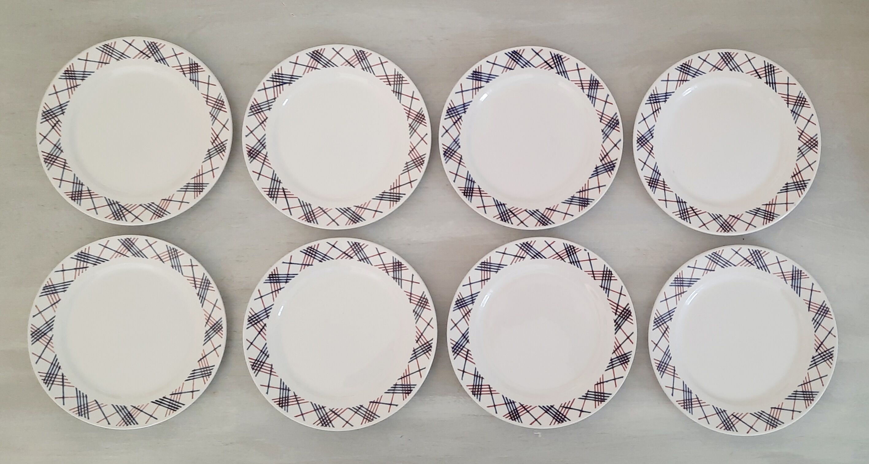 Digoin Sarreguemines earthenware plates Vintage Salies model