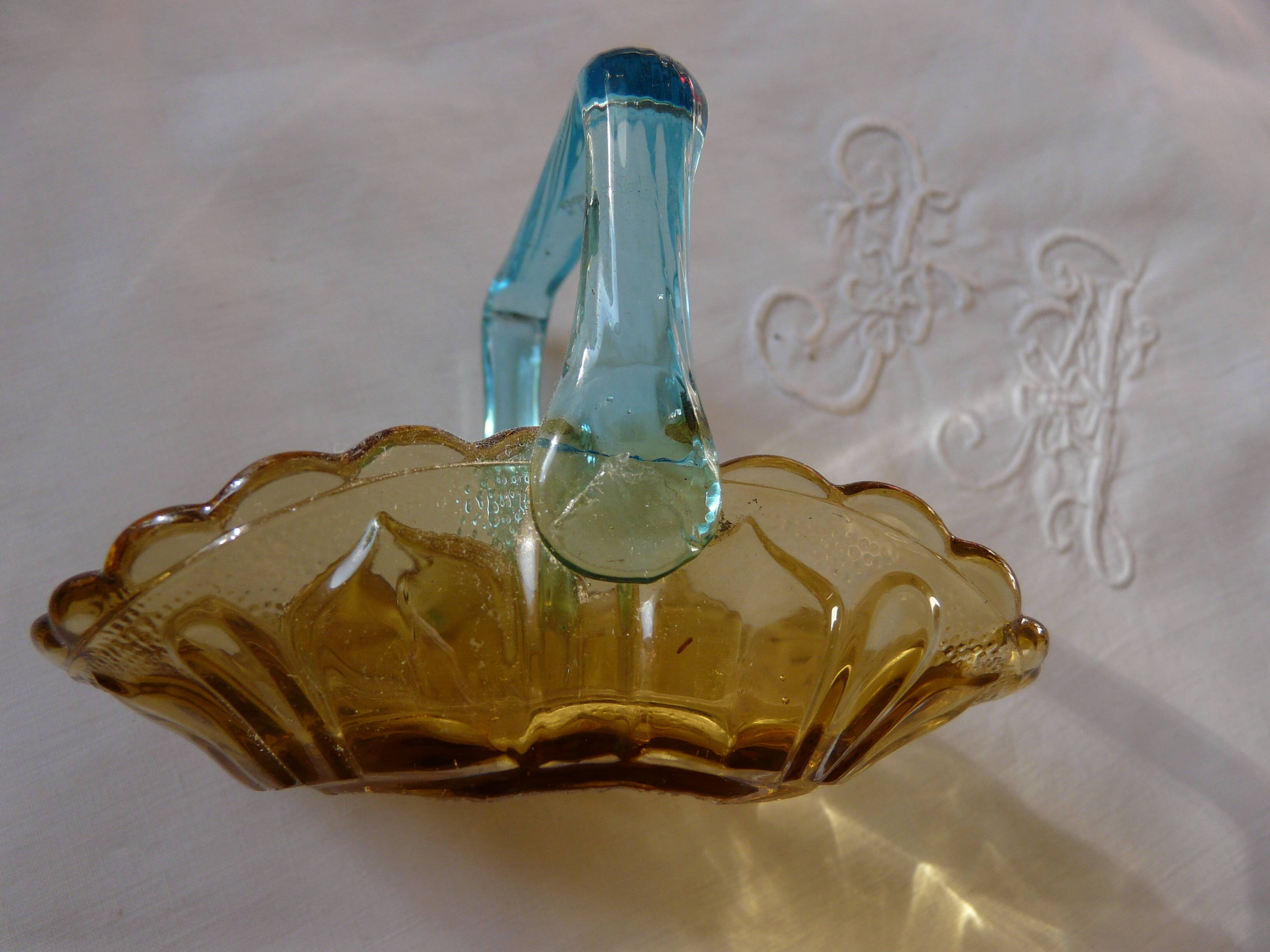 Pocket tray in blown glass basket georges sand