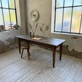 1950s oak farmhouse table with spindle legs