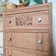 Art Deco chest of drawers curved legs raw wood