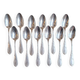 Set of silver-plated soup spoons in rocaille style