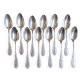 Set of silver-plated soup spoons in rocaille style