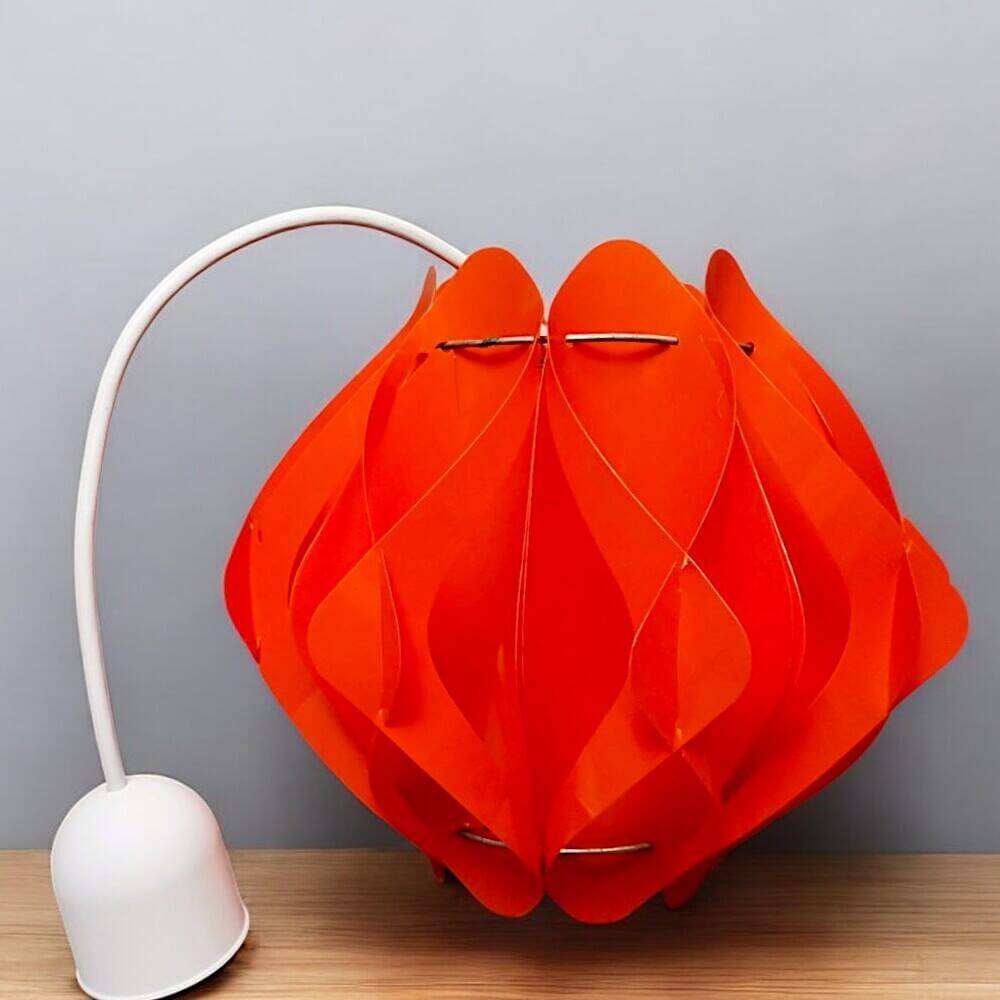 Lampe moderne en acrylique rouge du milieu du siècle