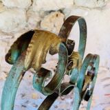 Screen, Art Deco wrought iron with floral decorations circa 30's