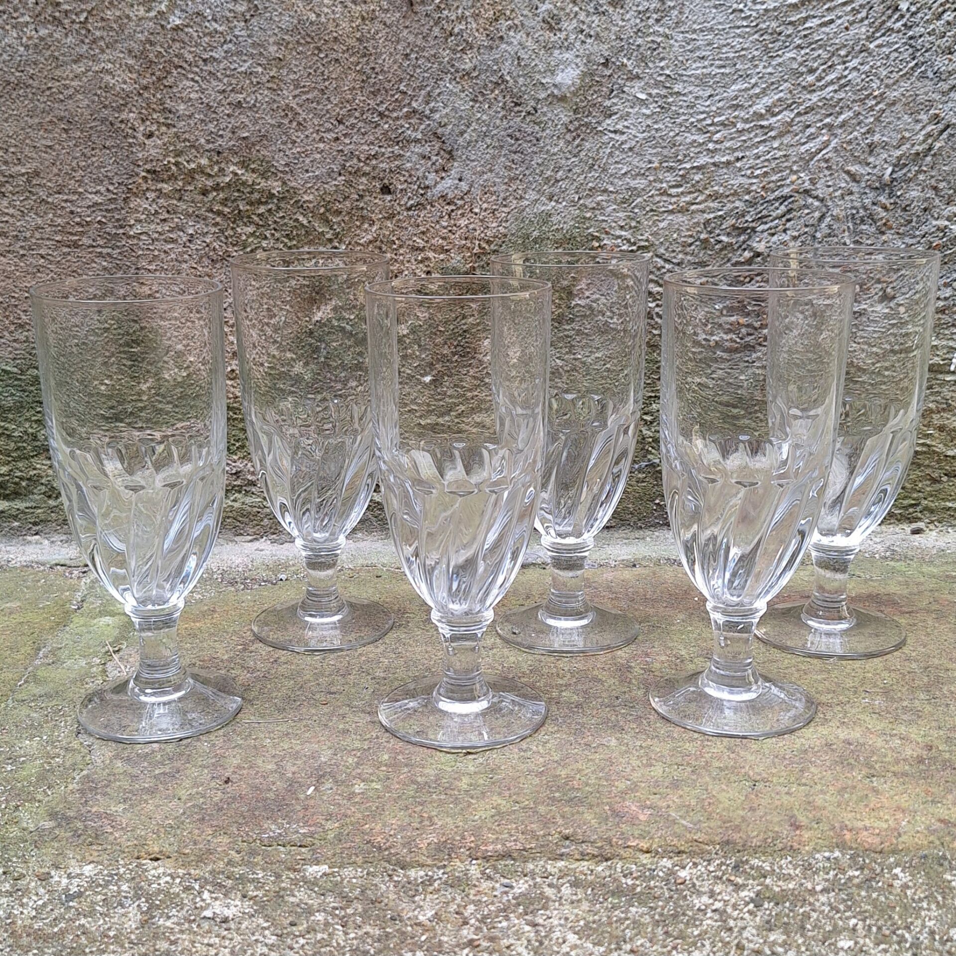 Set of 6 absinthe glasses