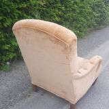 Large faauteuil crapaud  capitonnés