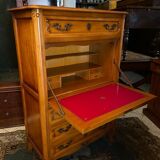 Louis XV style solid cherry wood secretary