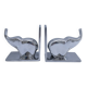 pair of stylised elephant bookends made of aluminium