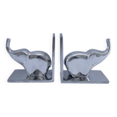 pair of stylised elephant bookends made of aluminium