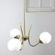 Italian Mid-century Brass and Opaline Glass Chandelier