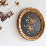Set of 3 paintings bouquet of flowers