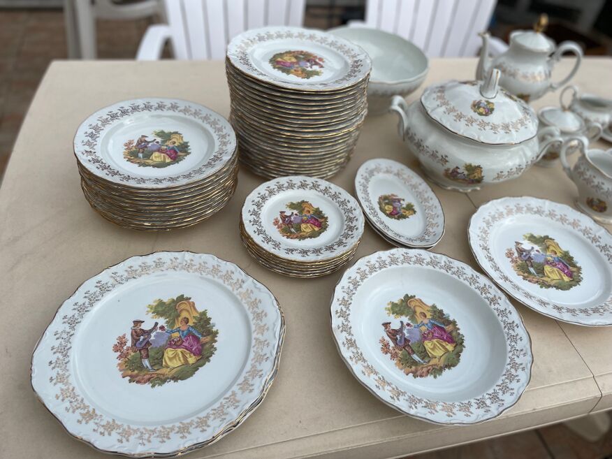 Service porcelaine fragonard de digoin 78pièces | Selency