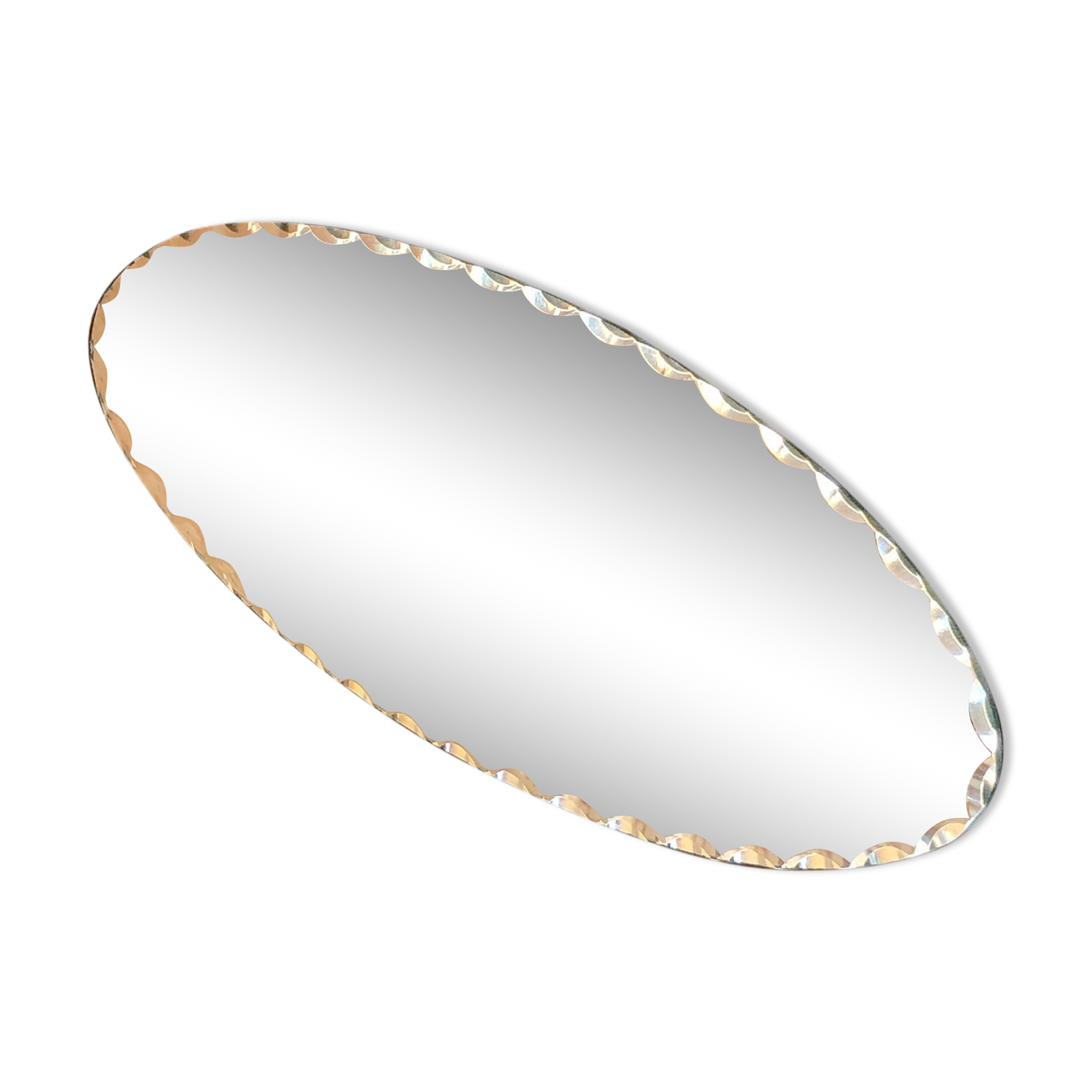 Bevelled oval mirror 25x10cm