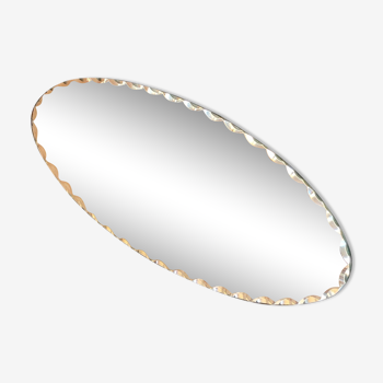 Bevelled oval mirror 25x10cm