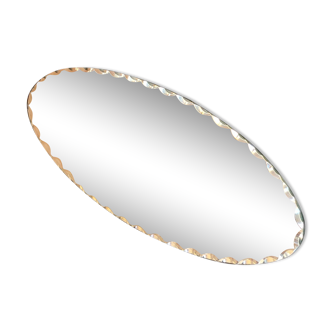 Bevelled oval mirror 25x10cm