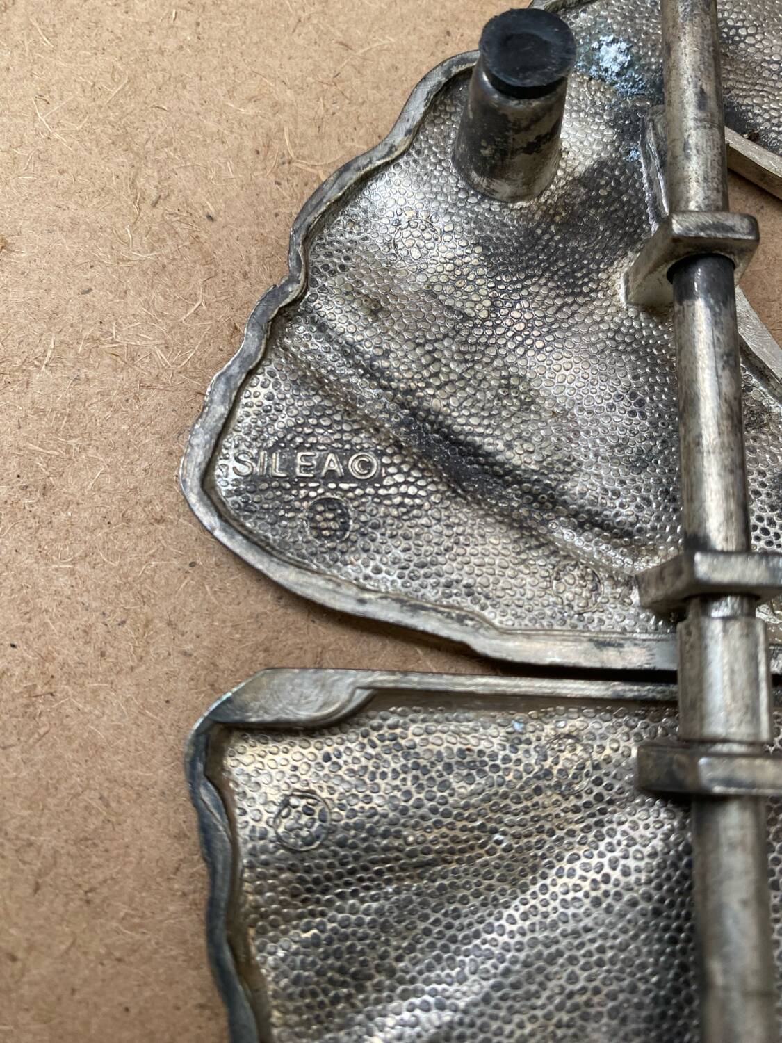 Old silea silver metal extendable vintage trivet