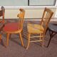 Set of 8 wooden bistro chairs bar mismatched