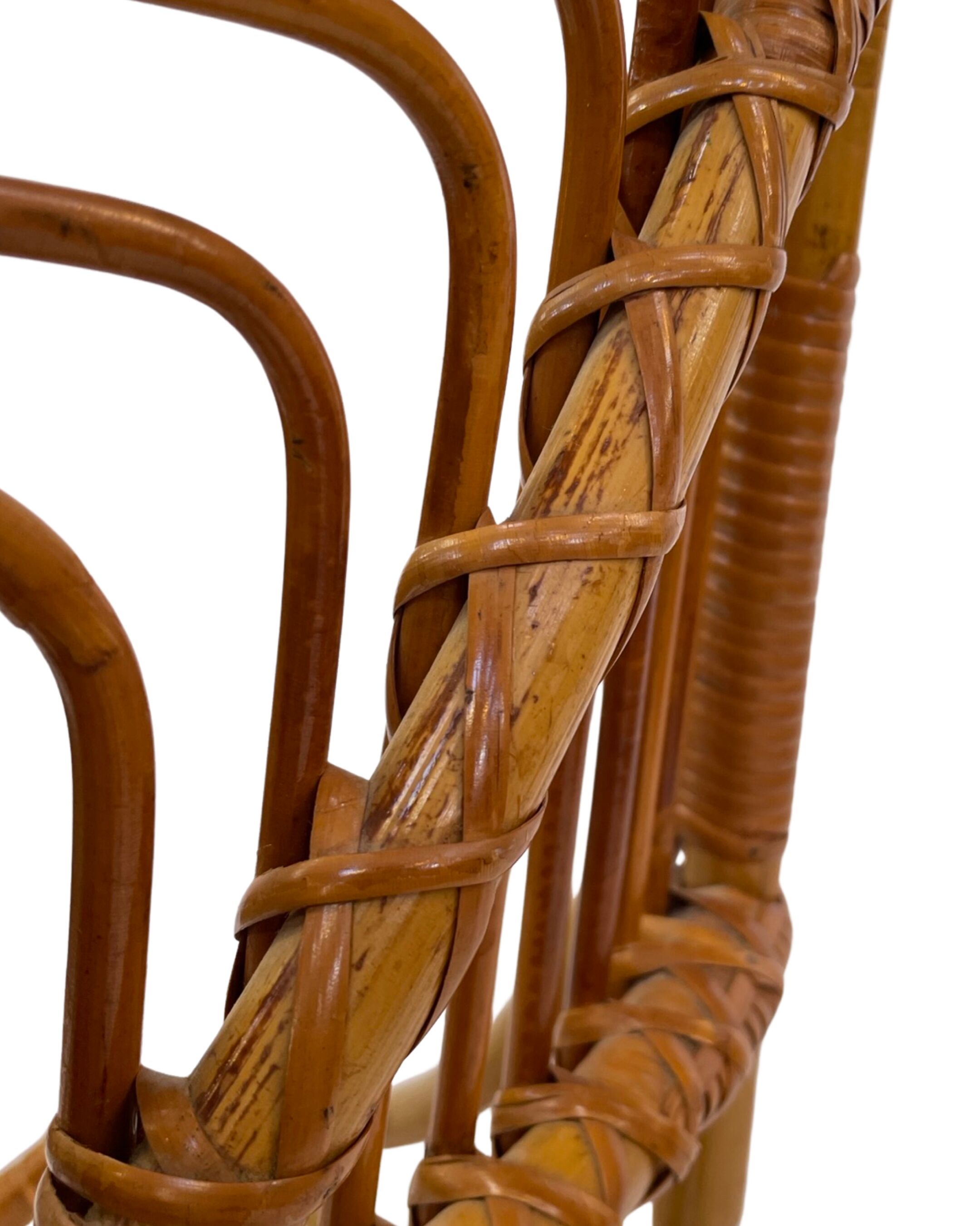 Tripod Rattan easy chair by Dirk van Sliedregt Rohe Noordwolde 1960 in the Netherlands