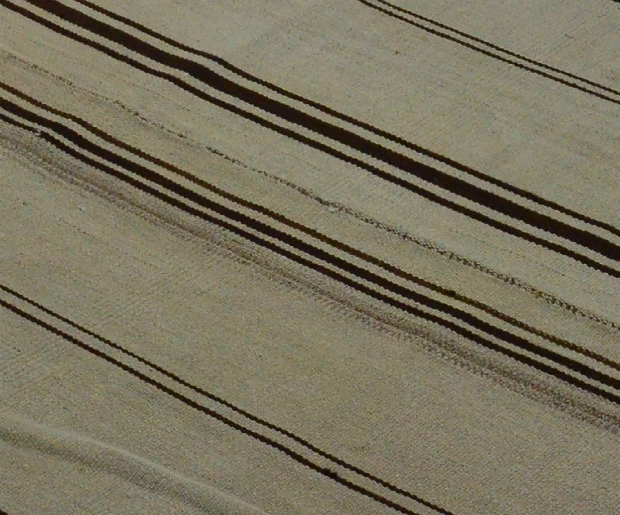 Turkish Kilim Konya Vintage 161x263 cm Beige Minimalist Stripes
