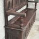 Gothic oak chest bench