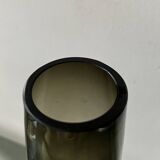 Cylindrical vase in black/grey Murano glass, mid-century design