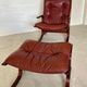 Vintage norwegian leather Siesta chair & ottoman by Ingmar Relling