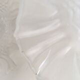 Glass wall light and brass swan collar, 1900