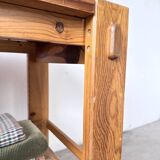 1980 pine wheeled console table