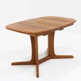 Vintage Danish oval extendable dining table Dyrlund solid teak