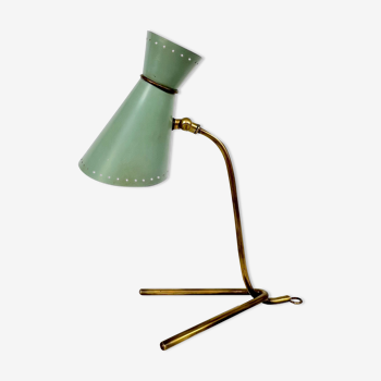 Mid-century Stilnovo brass orientable table or wall lamp from 50s