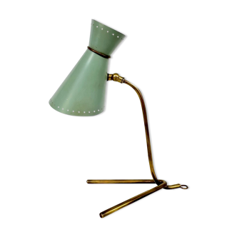 Mid-century Stilnovo brass orientable table or wall lamp from 50s