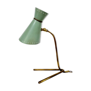 Mid-century Stilnovo brass orientable table or wall lamp from 50s