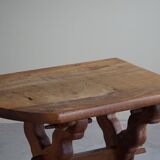 Brutalist oak desk from the mid-century, made in France in the 1950s.