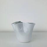 Vintage white glass handkerchief vase