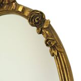 French Oval Mirror with Bow Roses Louis XVI Gold 45cm